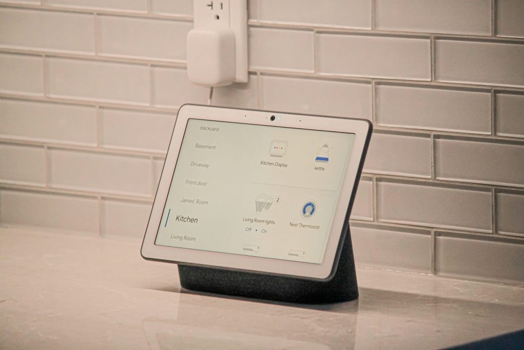 a white tablet with a screen